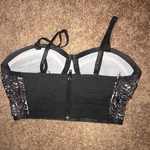 Silver Sparkle Bustier Top